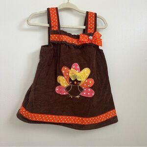 Baby girl Holiday Editions thanksgiving Dress with Polka Dot Accents no flaws